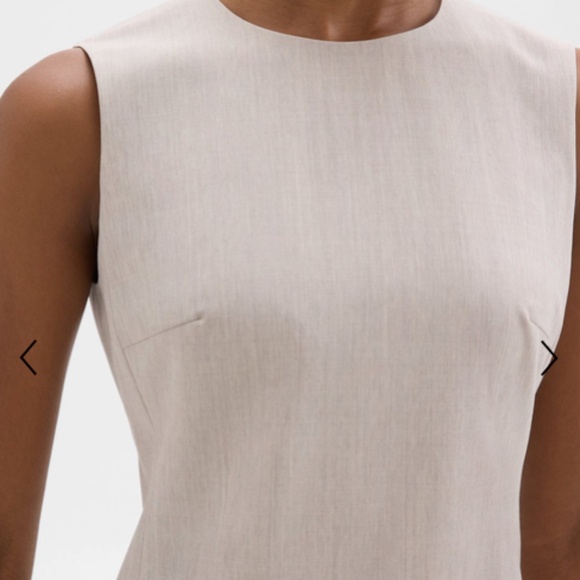 NWT Theory Sleeveless Fitted Dress in Good Wool in Sand Melange - Size 10 - Picture 4 of 9